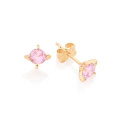 Brinco Folheado A Ouro 18k Com Zicôrnia Hipoalergênicos 526095