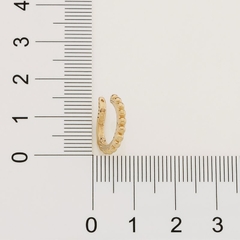 Imagem do Brinco Rommanel Piercing Pressão De Bolinhas Hipoalergênico Folheado a Ouro 18k