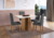 CONJUNTO MESA MIAMI 1,10 COM 4 CADEIRAS AGATA INDEKES FREIJO / OFF WHITE TECIDO GRAFITE