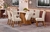 MESA EPIC 1.60M NATURE/OFF WHITE COM VIDRO HENN CANTO ARREDONDADO COM 06 CADEIRAS MALU NATURE LINHO