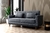 SOFÁ CAMA CASAL MX ESTHER BASE REVESTIDA 481 / 487 MATRIX 90 DIAS DE GARANTIA LINHO GRAFITE CINZA COM LATERAL FACTO CORANO PRETO
