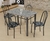 CONJUNTO DE MESA DE COZINHA MADRI 1,00 X 0,60M QUALITY CRAQUELADO PRATA COM TAMPO GRANITO OCRE E 4 CADEIRA PADRAO TECIDO FLORAL - comprar online