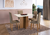 CONJUNTO MESA MIAMI 1,10 COM 4 CADEIRAS AGATA INDEKES FREIJO / OFF WHITE TECIDO CACAU
