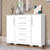 COMODA SARAH COM ESPELHO FENIX BRANCO LISO 100% MDF OFERTA (F.L) - Vitoria Moveis e Colchoes
