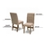 MESA DUBAI 160X90 VITREO CEDRO / TAMPO BRANCO OFF COM 6 CADEIRAS DUBAI CEDRO TECIDO BEGE VLP DOBUE - loja online