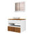 Imagem do CONJUNTO PARA BANHEIRO BALI II (COMPLETO GABINETE E AEREO COM ESPELHO) BECHARA BRANCO / NATURALE / RIPADO (COM CUBA - SEM TORNEIRA) OFERTAO