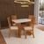 CONJUNTO MESA EVORA LISBOA 1,10 COM 4 CADEIRAS INDEKES FREIJO OFF WHITE TECIDO LINHO 797