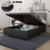 BASE BAÚ UNIVERSAL CASAL SUEDE PRETO 138X188 na internet
