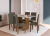 CONJUNTO MESA PEQUIN 1,37 COM 6 CADEIRAS INDEKES FREIJO / OFF WHITE TECIDO CACAU
