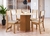 CONJUNTO MESA TALITA COM 4 CADEIRAS INDEKES FREIJO / OFF WHITE TECIDO LINHO