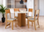 CONJUNTO MESA ALICE 090 REDONA COM 4 CADEIRAS INDEKES FREIJO / OFF ASSENTO LINHO