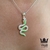 Conjunto serpiente en Plata 925 con cubics y esmaltado verde - comprar online