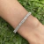 Pulsera premium con doble cierre de seguridad en Plata 925 rodinada con baguettes