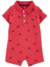Romper vermelho trator gola polo Carter's