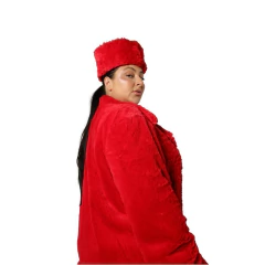 Casaco Pêlo Sintético Vermelho na internet
