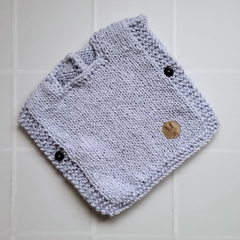 Chaleco Tejido CELESTE LAVANDA con botones liso - comprar online