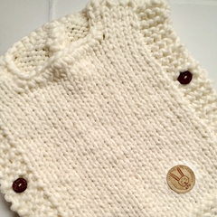 Chaleco Tejido NATURAL con botones liso - tienda online