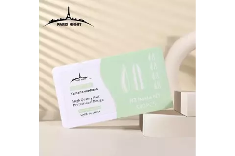 Tips soft gel PARIS NIGHT TAMAÑO MEDIANO ALMENDRA (20850-4) CAJA VERDE