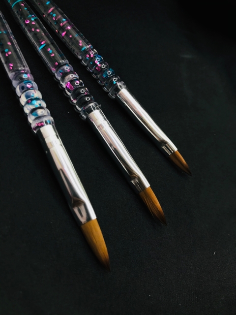 Set pincel acrilico glitter con forma BEAUTY x3 (210161)