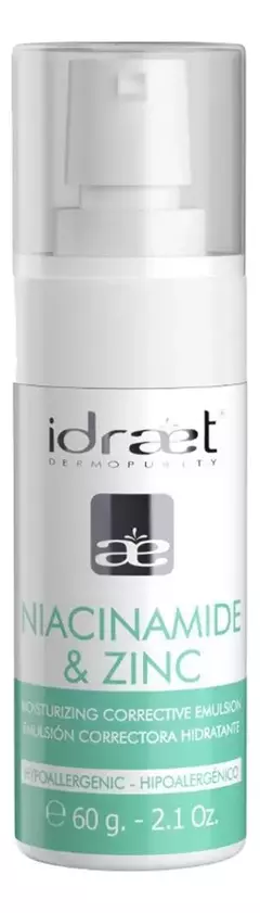 Niacinamide Zinc Emulsion Correctora Hidratante Idraet 60 Gr - AN Depilación & Belleza