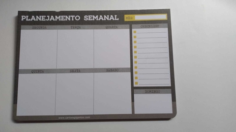 Bloco Planner Semanal Urban
