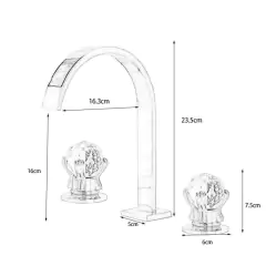 Torneira Misturador Lavabo Banheiro Duplo Comando Prateada - F5 Store oficial