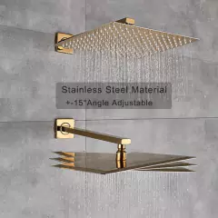 Chuveiro 30/30cm Dourado Monocomando Quente Frio Parede Luxo - comprar online