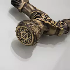 Torneira Parede Dragão Bronze Artístico 1/4 De Volta Jardim na internet