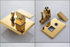 Chuveiro 30/30cm Dourado Monocomando Quente Frio Parede Luxo - loja online