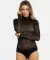 Imagem do Body preto renda animal print - DeMillus