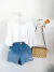 **NOVO** Short jeans lavagem clara barra desfiada 100% ALGODÃO - B8 na internet