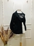 Cropped preto tule estampado