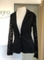 Blazer preto com mangas em renda