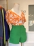 Cropped bufante laranja floral - NINA MELANINA BRECHÓ