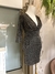 Vestido cinza fios de lurex dourados - APOÁ na internet