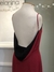 Vestido longo vermelho decote degagê trazeiro