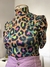 Camiseta animal print colors mangas bufantes na internet