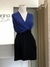 Vestido alfaiatado bicolor azul - comprar online