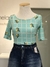 Camiseta cropped verde água limão siciliano