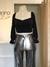 Cropped "MAÍSA" preto mangas bufantes lurex - APOÁ - NINA MELANINA BRECHÓ