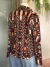 Blazer neoprene estampa geométrica terracota - Thamara Capelão - loja online