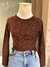 Cropped terracota lurex mangas compridas - Clock House - comprar online
