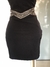 Vestido preto tubinho detalhes prata - loja online