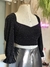 Cropped "MAÍSA" preto mangas bufantes lurex - APOÁ na internet