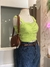 Cropped verde neon busto drapeado