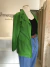 Blazer verde alongado viscolinho - Alles - NINA MELANINA BRECHÓ