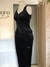 Imagem do Vestido longo preto em veludo molhado