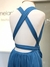 Vestido de festa azul - várias amarrações - loja online