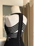 Vestido preto tubinho detalhes prata na internet