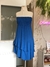 Vestido/Saia azul babados assimétricos